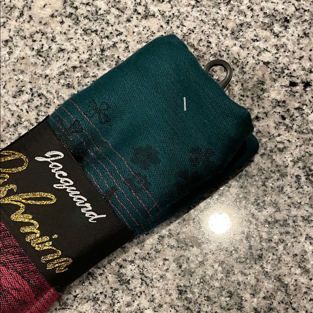 NWT Jacquard Pashmina Scarf in Teal and Pink - Picture 4 of 5